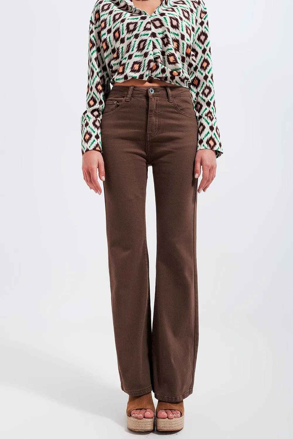 Brown Flared Jeans