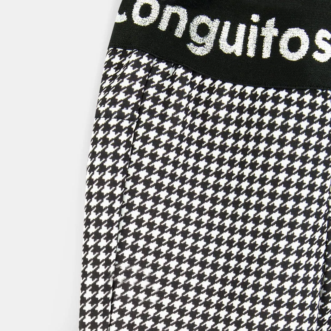 Girls Houndstooth Black Leggings