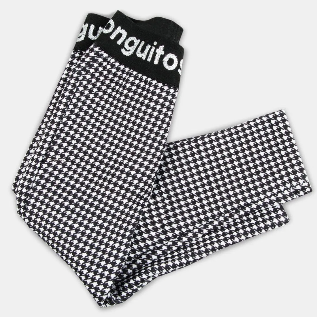 Girls Houndstooth Black Leggings