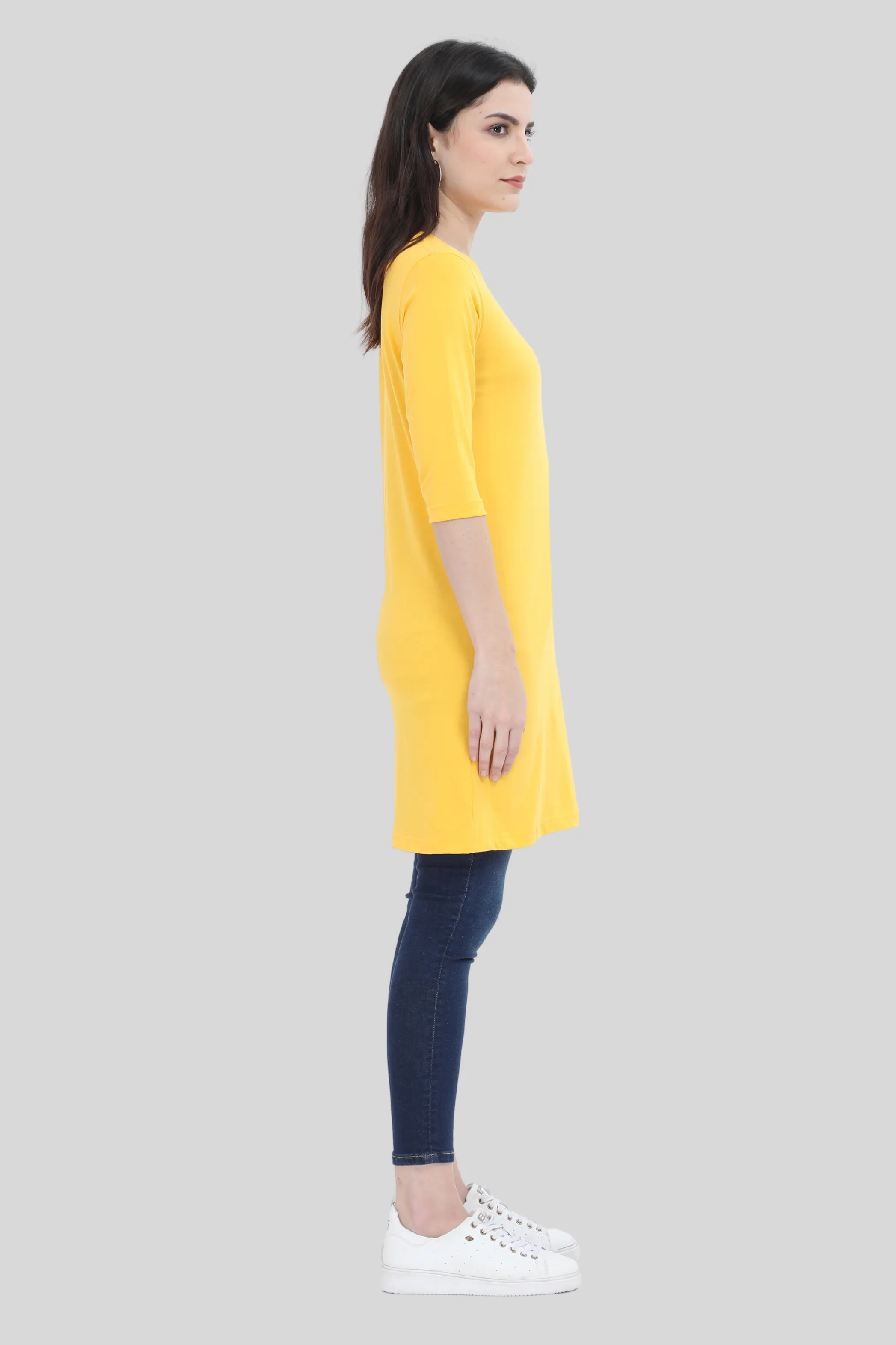 Golden Yellow T-shirt Dress for women