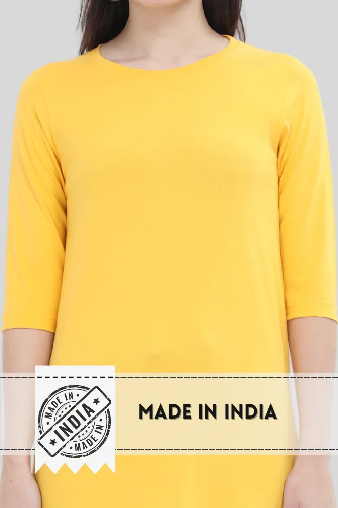 Golden Yellow T-shirt Dress for women