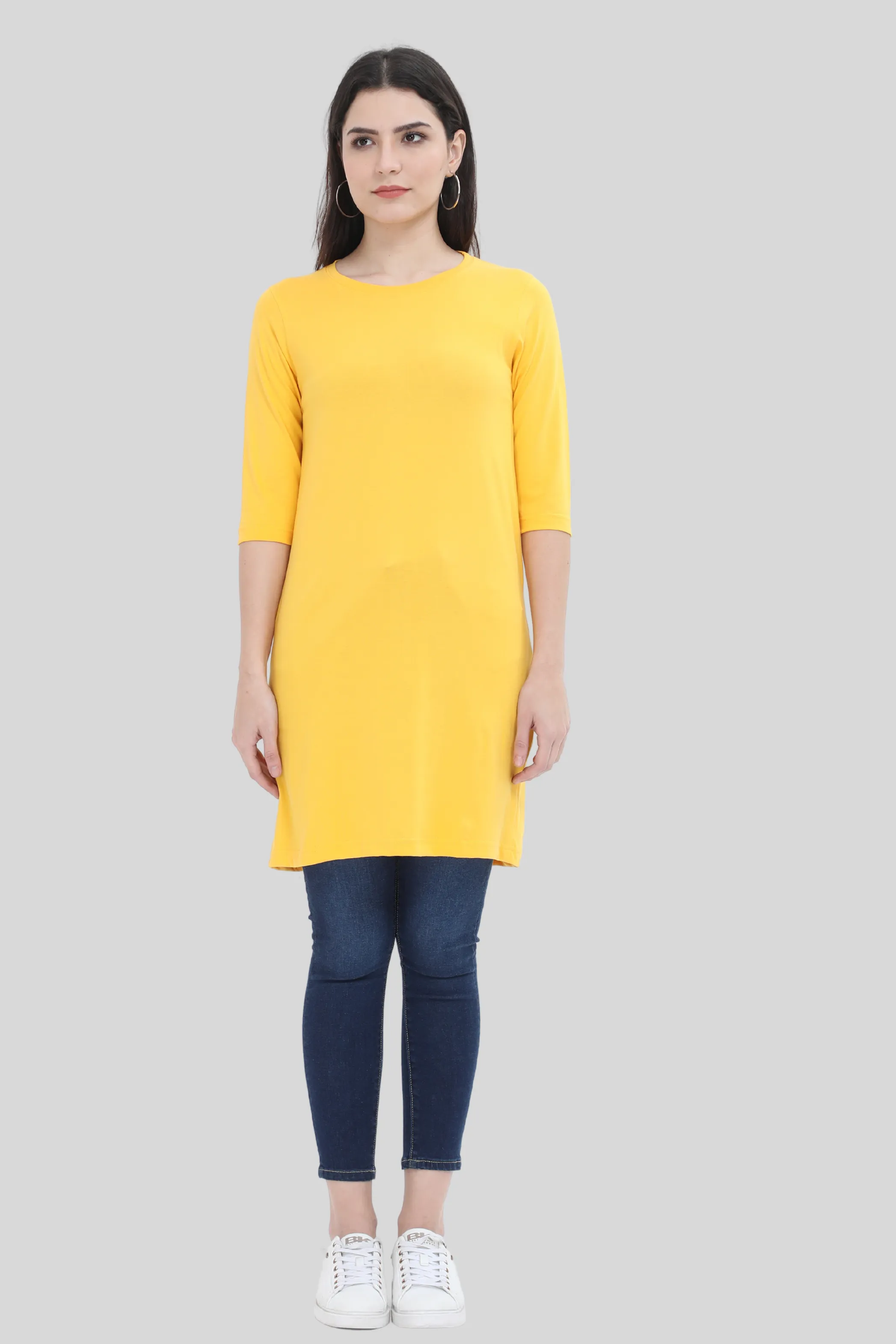 Golden Yellow T-shirt Dress for women