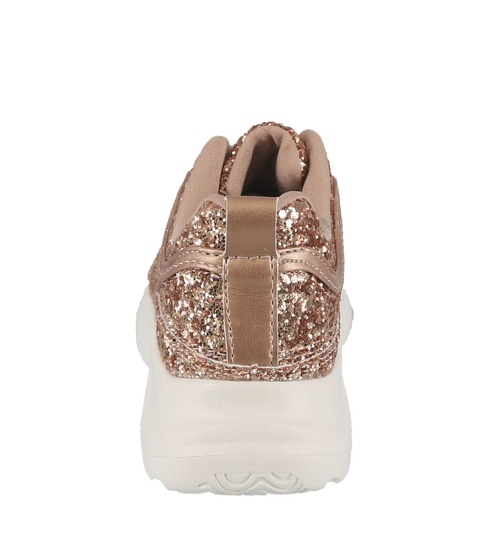 KID'S SHOES ROSE GOLD GLITTER TENNIS SNEAKERS KORY-1K
