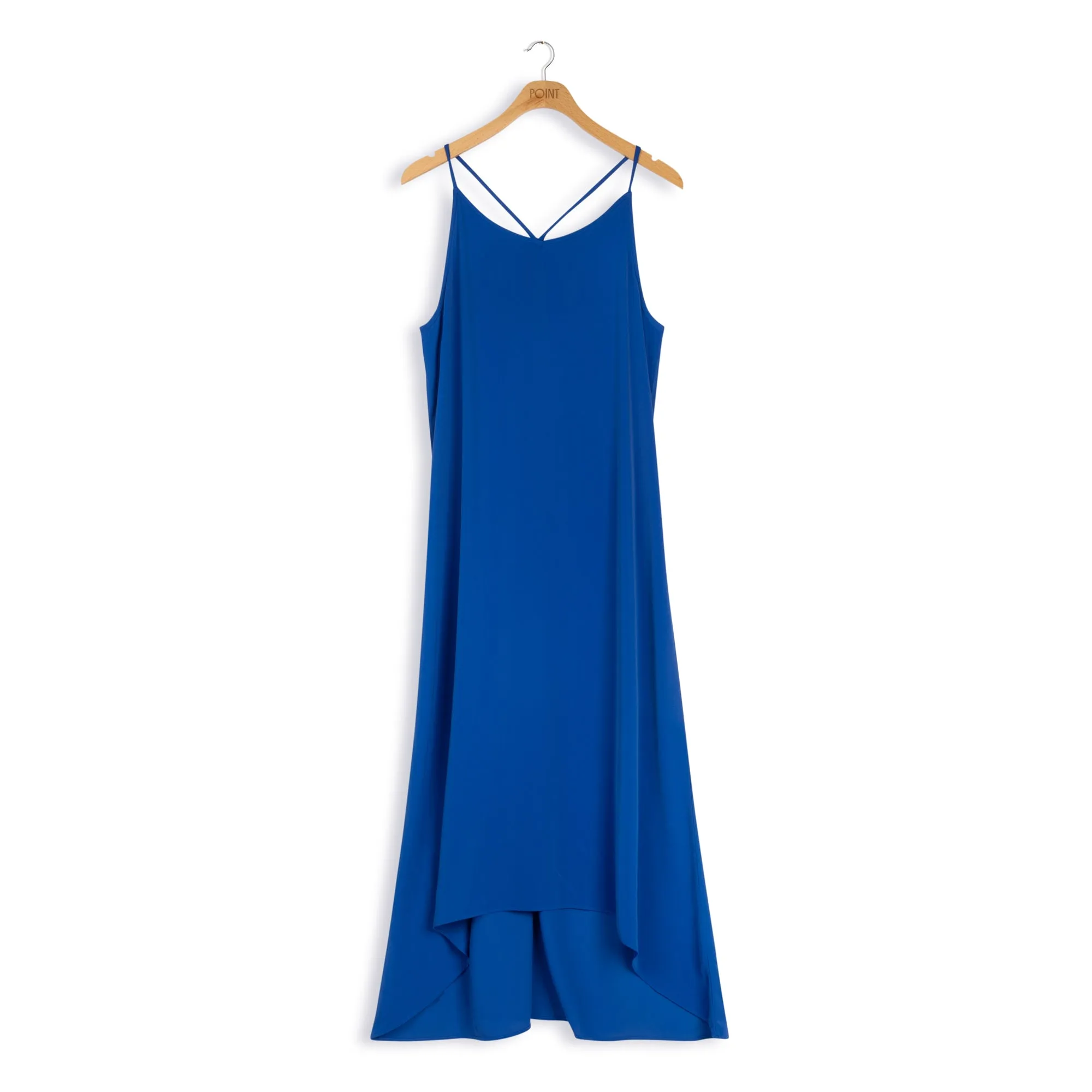 Point hi low slip dress