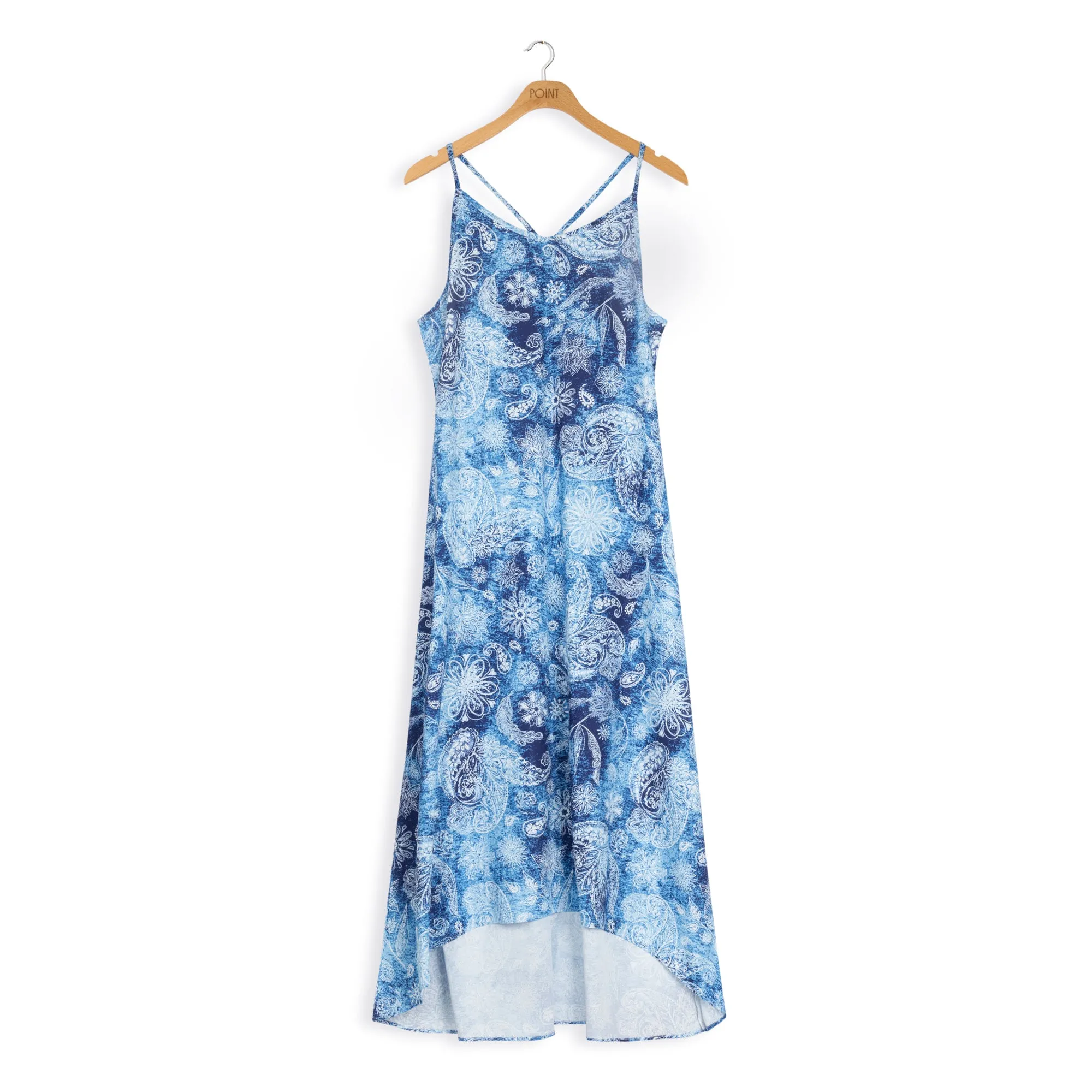 Point hi low slip dress