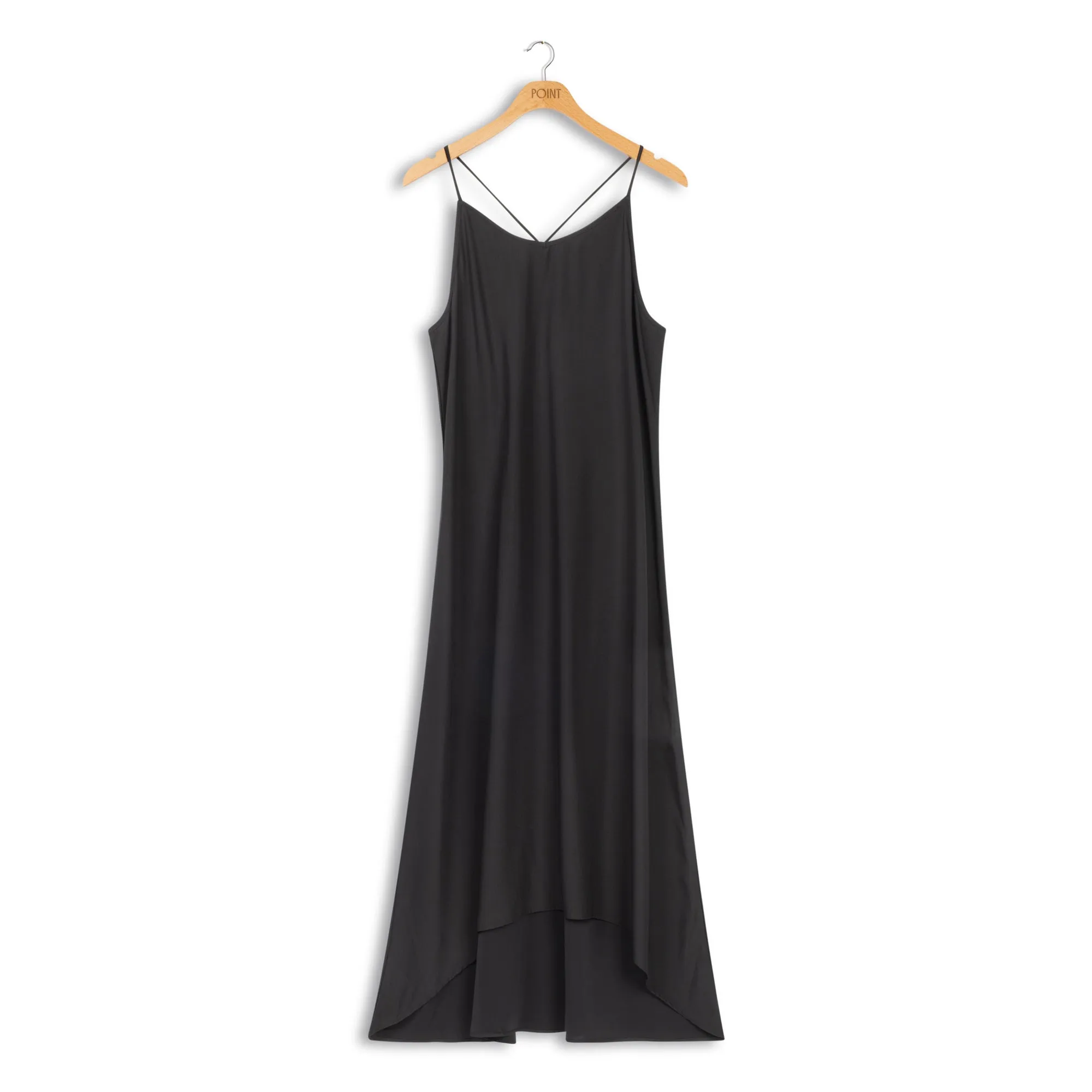 Point hi low slip dress