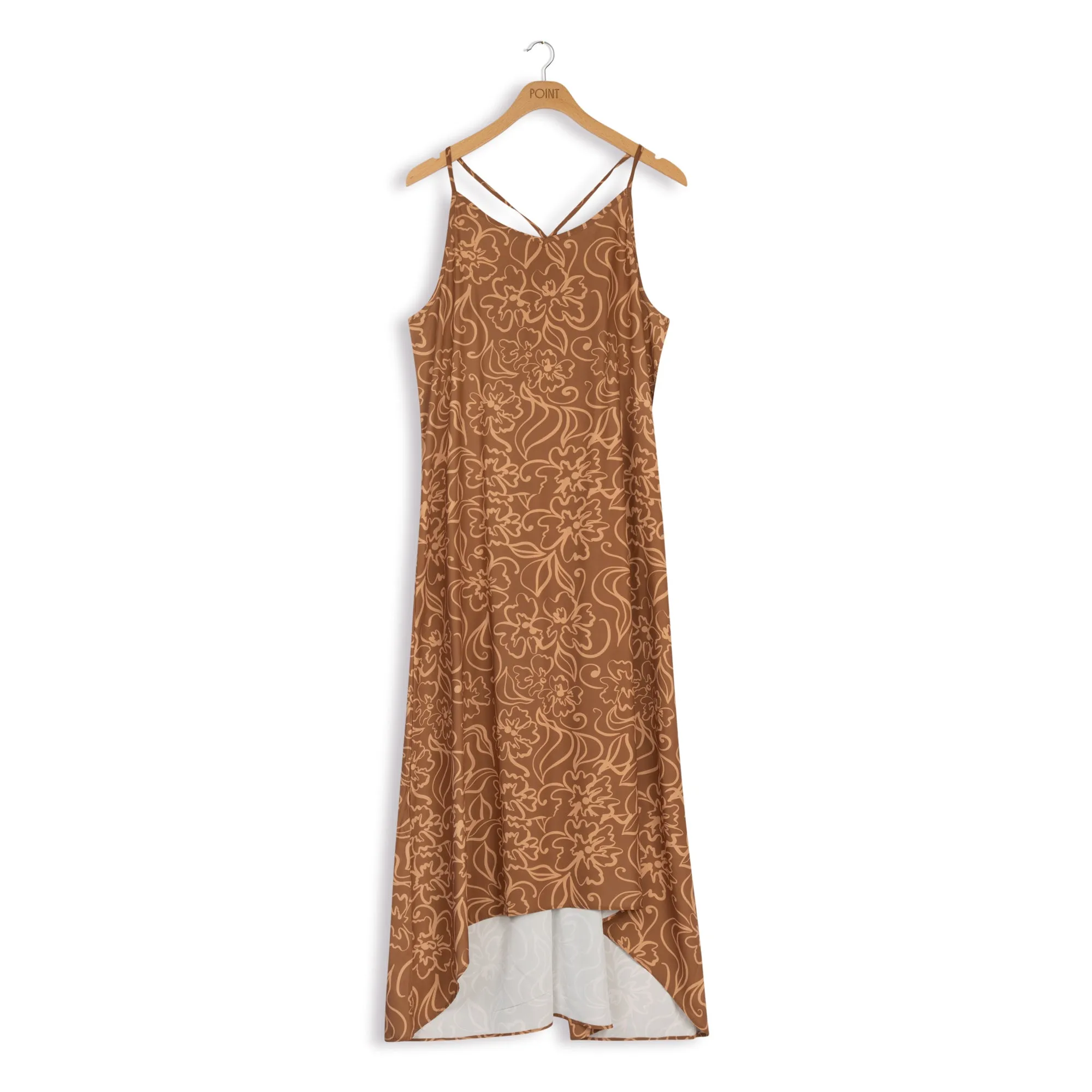 Point hi low slip dress