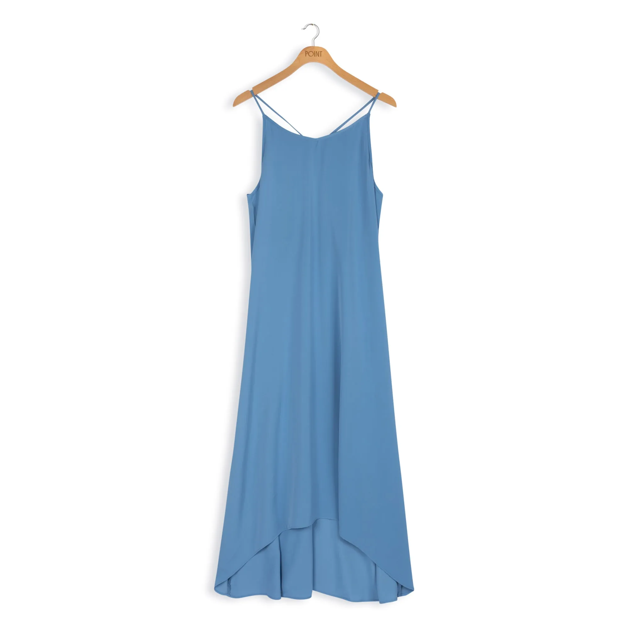 Point hi low slip dress