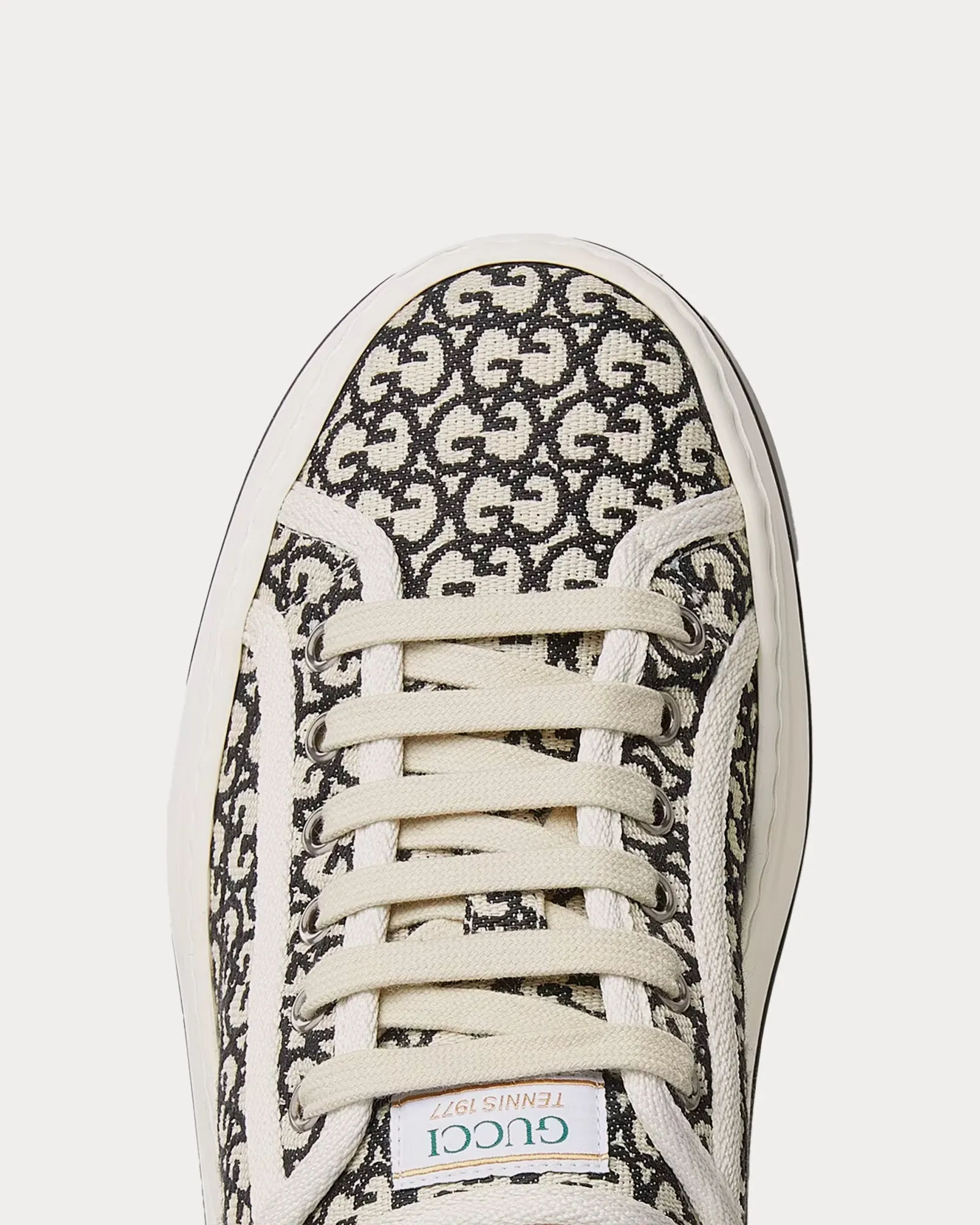 Tennis 1977 GG Canvas Jacquard Ivory / Black Low Top Sneakers