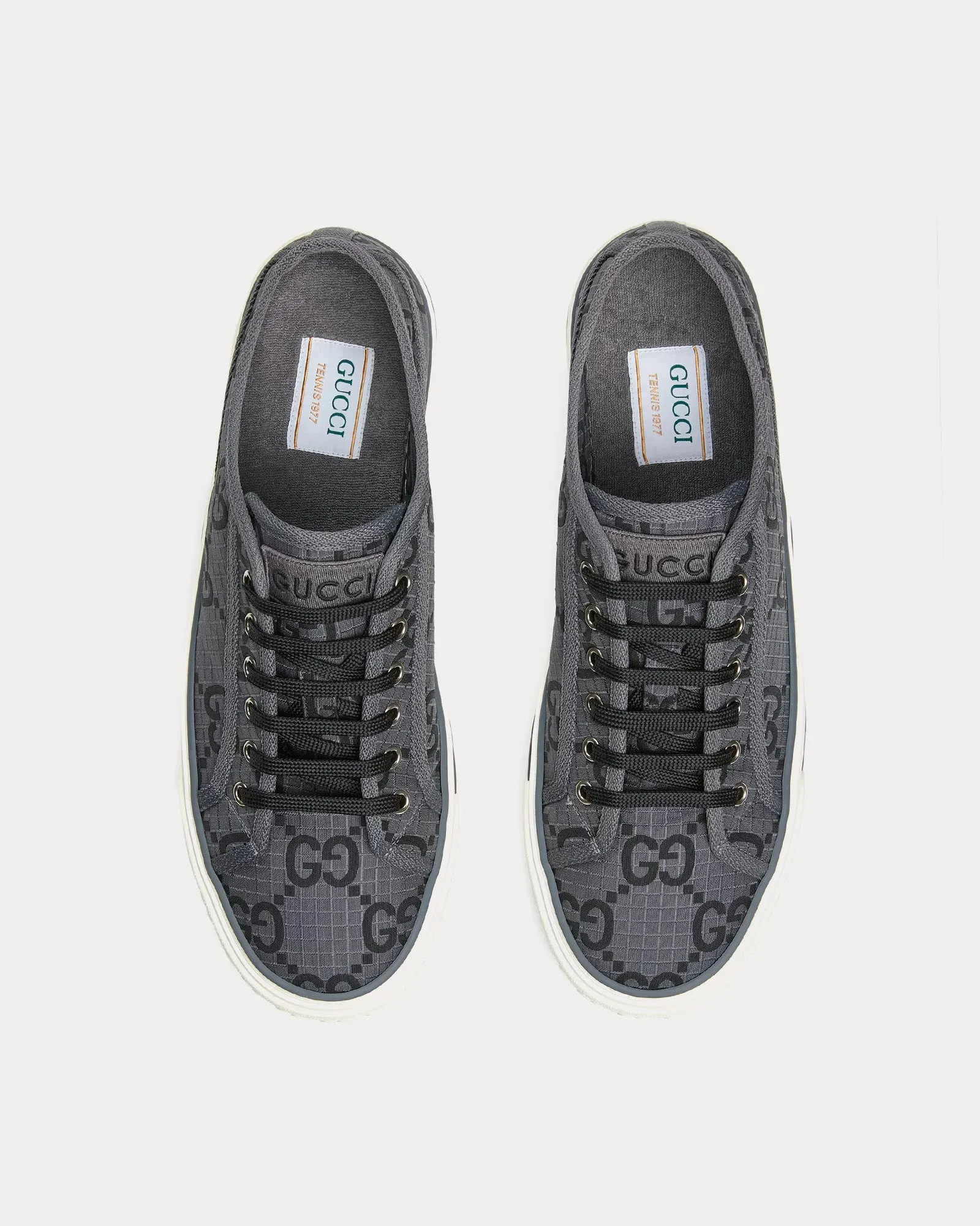 Tennis 1977 GG Recycled Polyester Dark Grey / Black Low Top Sneakers
