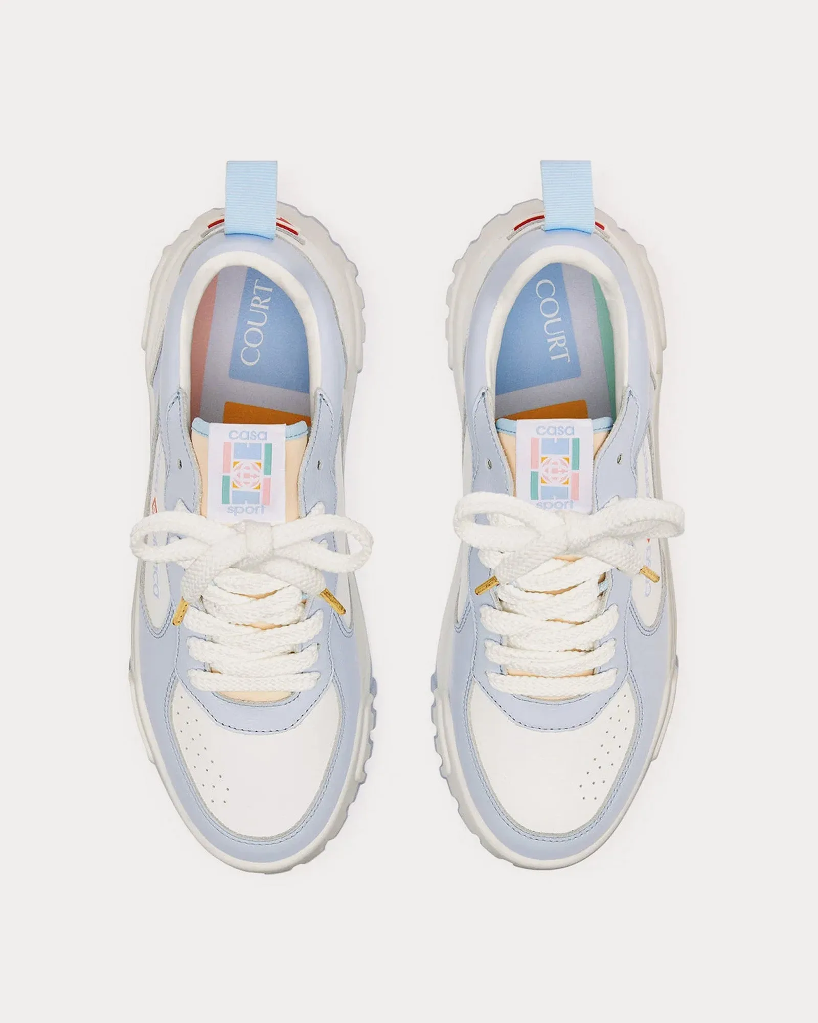 The Court White / Power Blue Low Top Sneakers