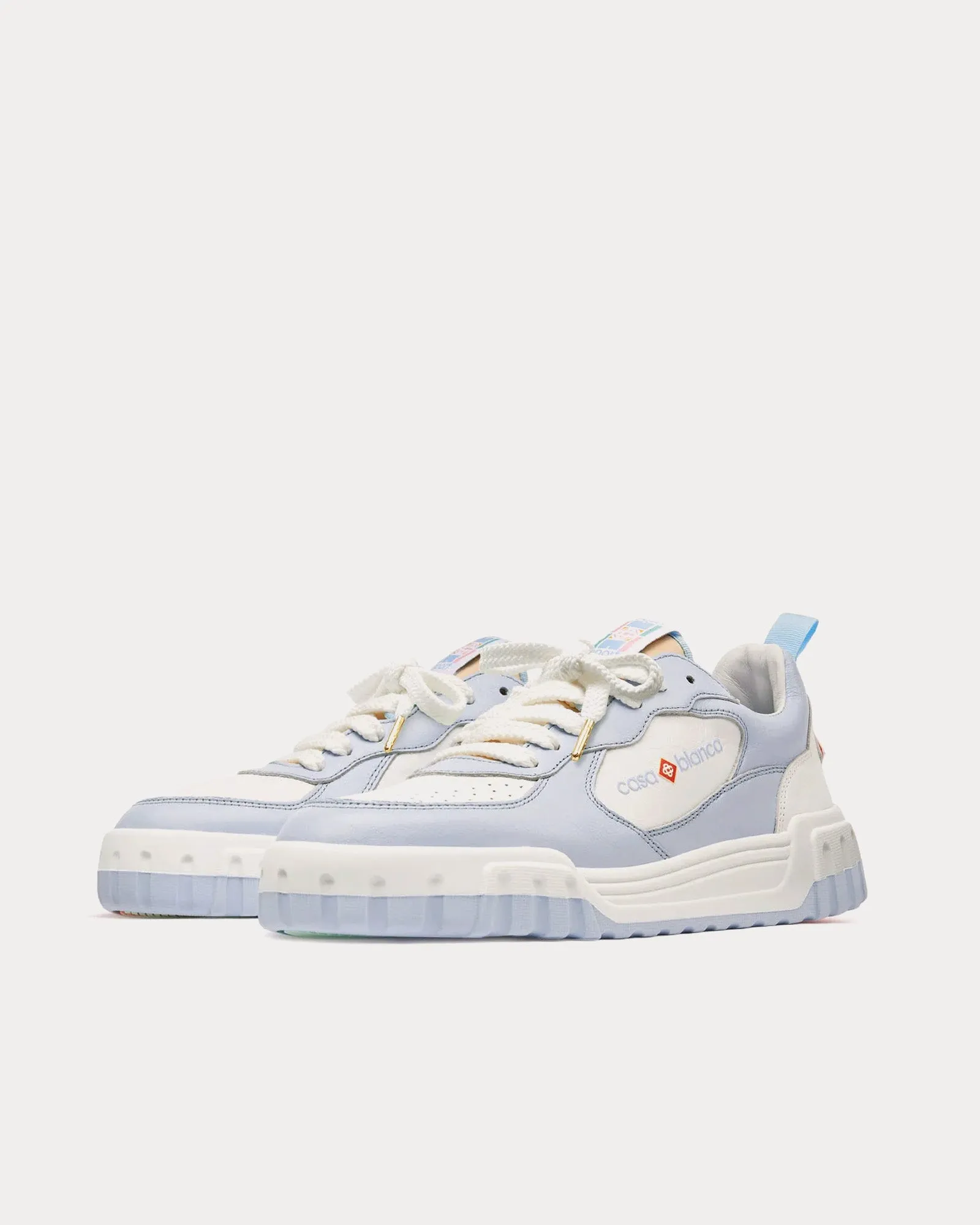 The Court White / Power Blue Low Top Sneakers