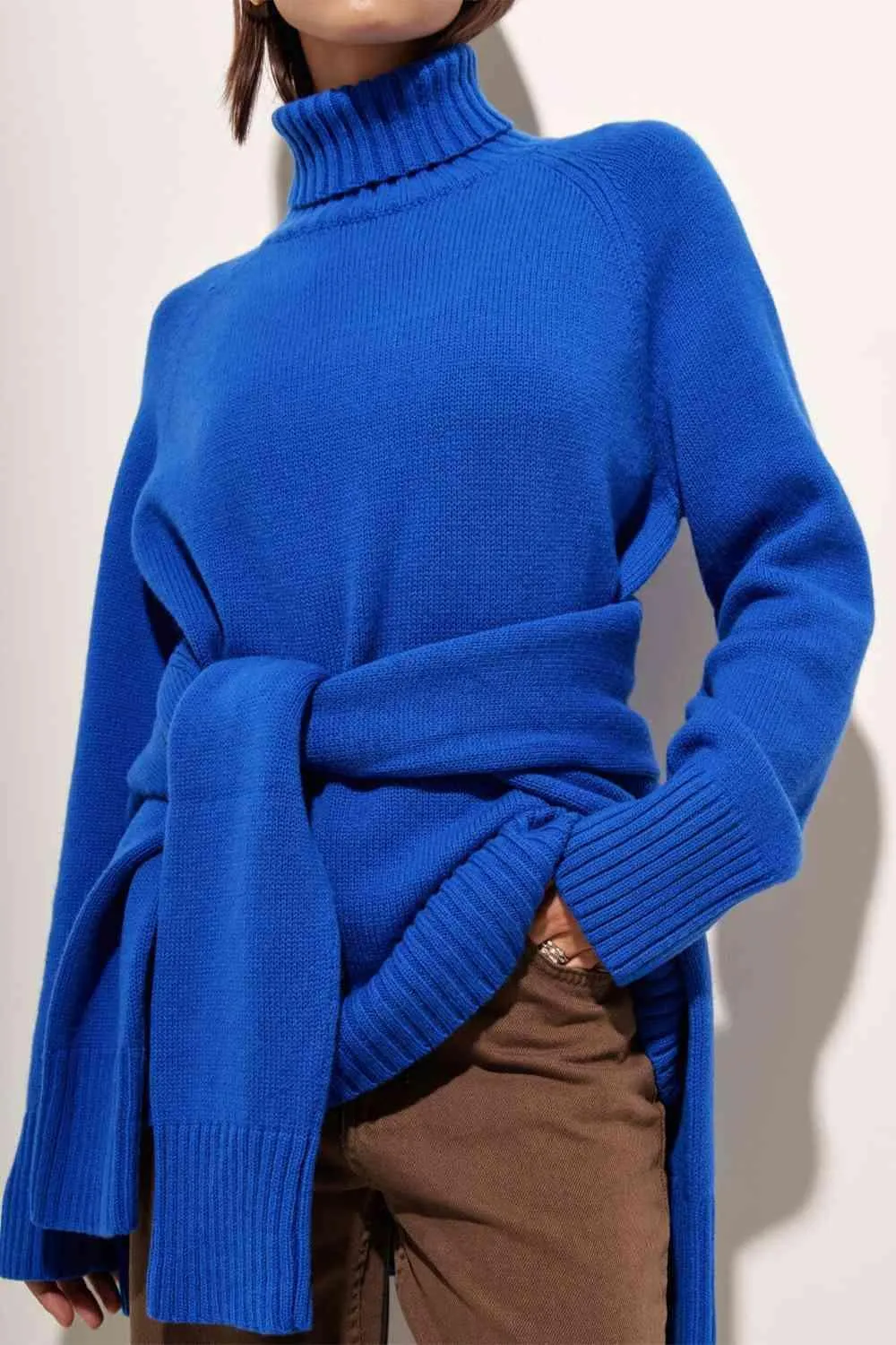 Warm Option Turtleneck Knit Sweater