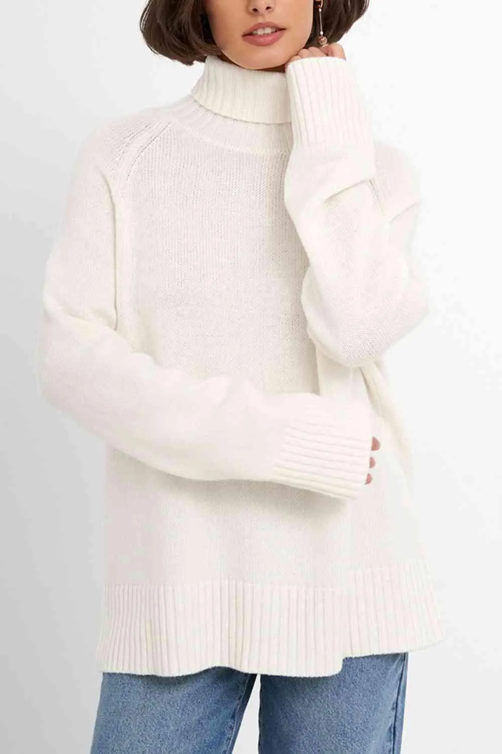 Warm Option Turtleneck Knit Sweater