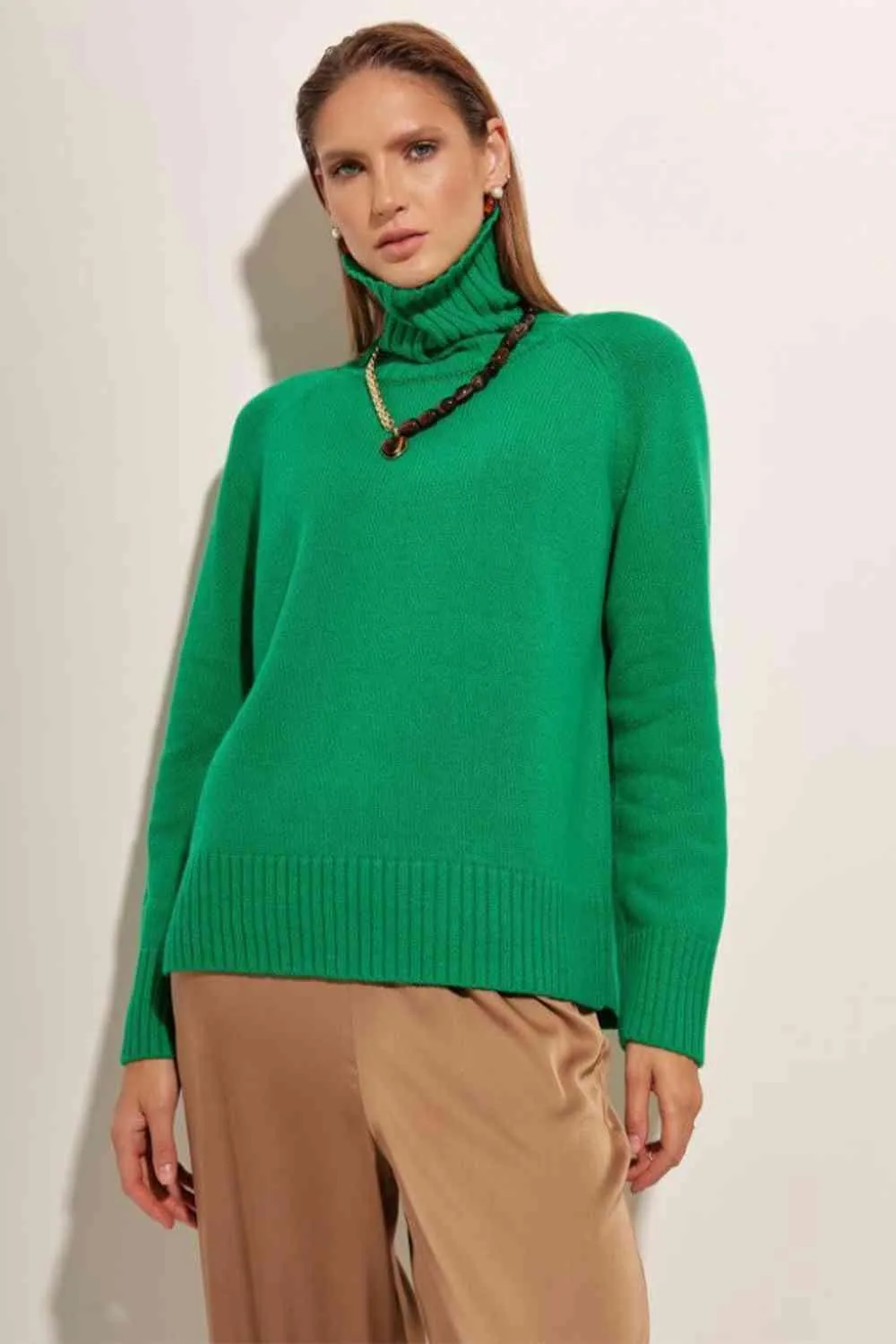 Warm Option Turtleneck Knit Sweater