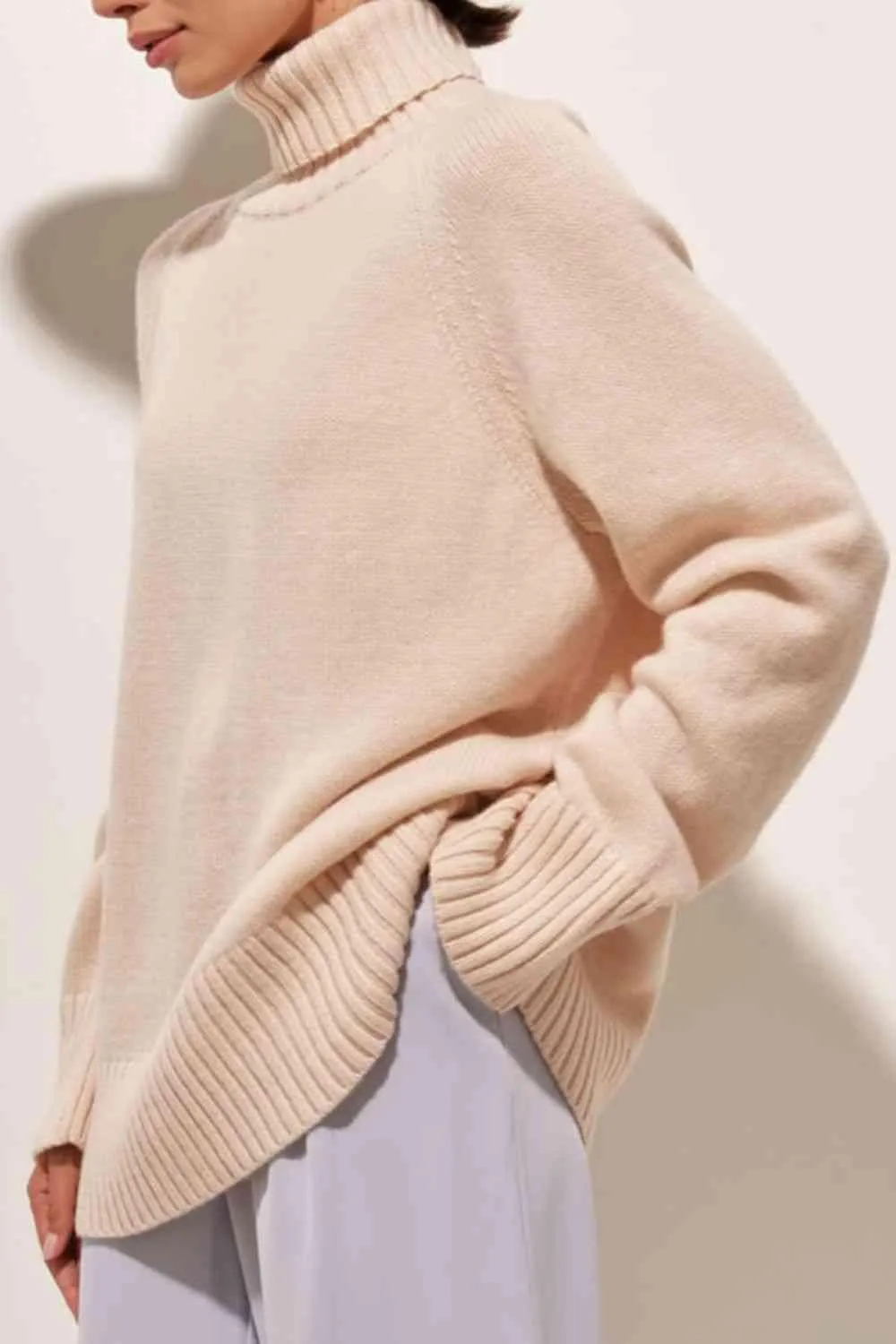 Warm Option Turtleneck Knit Sweater