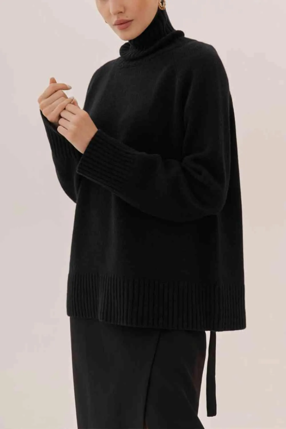 Warm Option Turtleneck Knit Sweater