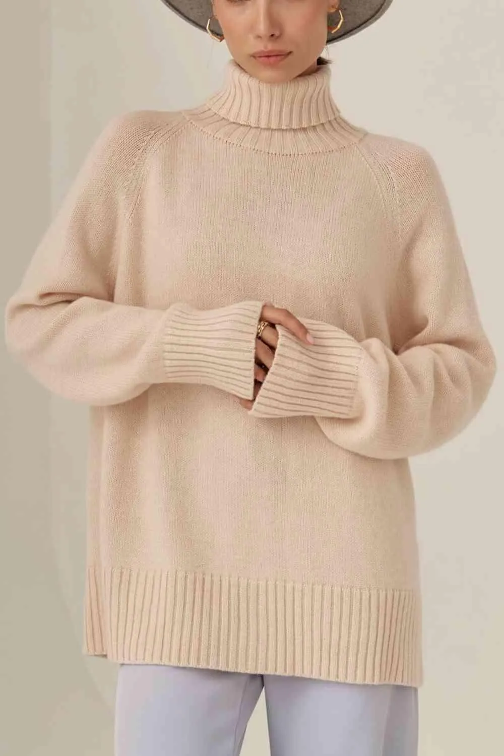 Warm Option Turtleneck Knit Sweater