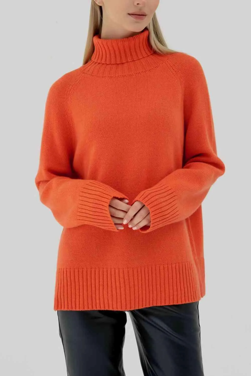 Warm Option Turtleneck Knit Sweater