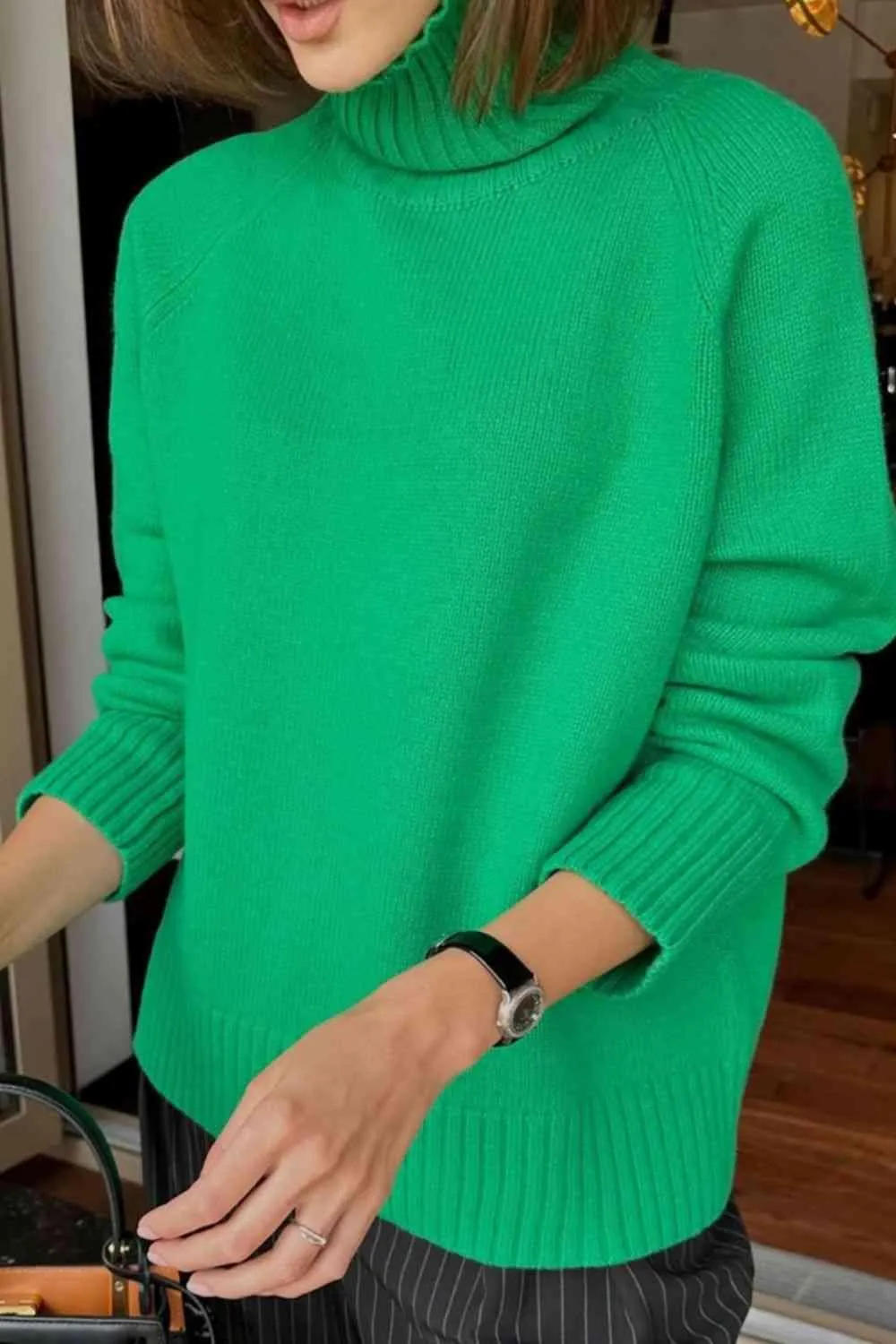 Warm Option Turtleneck Knit Sweater