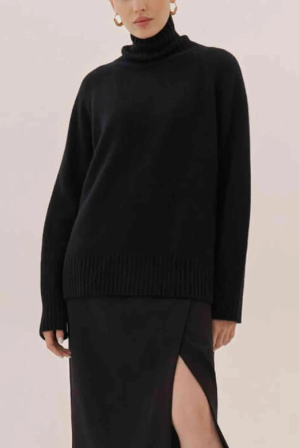 Warm Option Turtleneck Knit Sweater